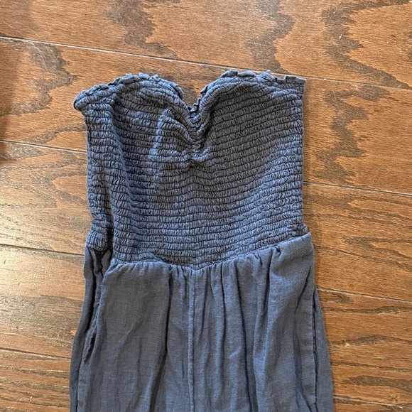 Faherty smocked sweetheart 100% linen jumpsuit, XS, no straps - Picture 3 of 8